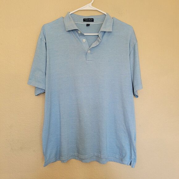 Peter Millar Golf Polo Blue Shirt Summer Comfort Size Large Golf Jersey Stretch - Picture 1 of 5